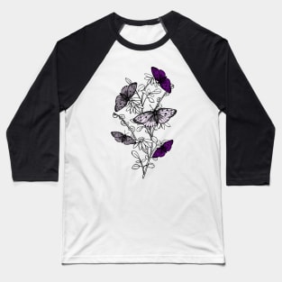 Graysexual Butterflies Baseball T-Shirt